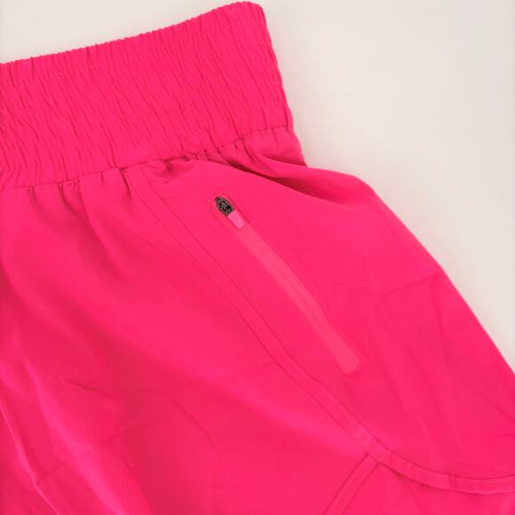 Women’s‎ Hot Pink Athletic Shorts Size L Smocked Waistband Polyester Spandex - Picture 9 of 9